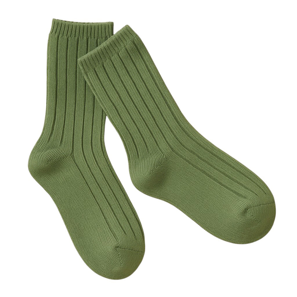 Ribbed Long Socks (Forest)