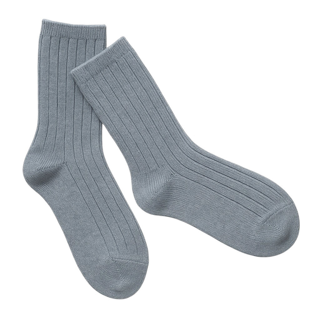 Ribbed Long Socks (Grey)