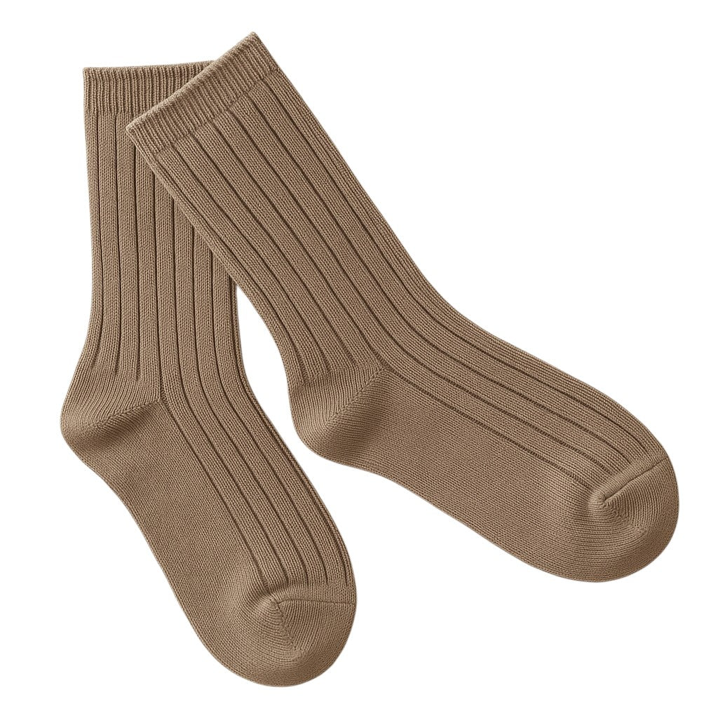 Ribbed Long Socks (Latte)