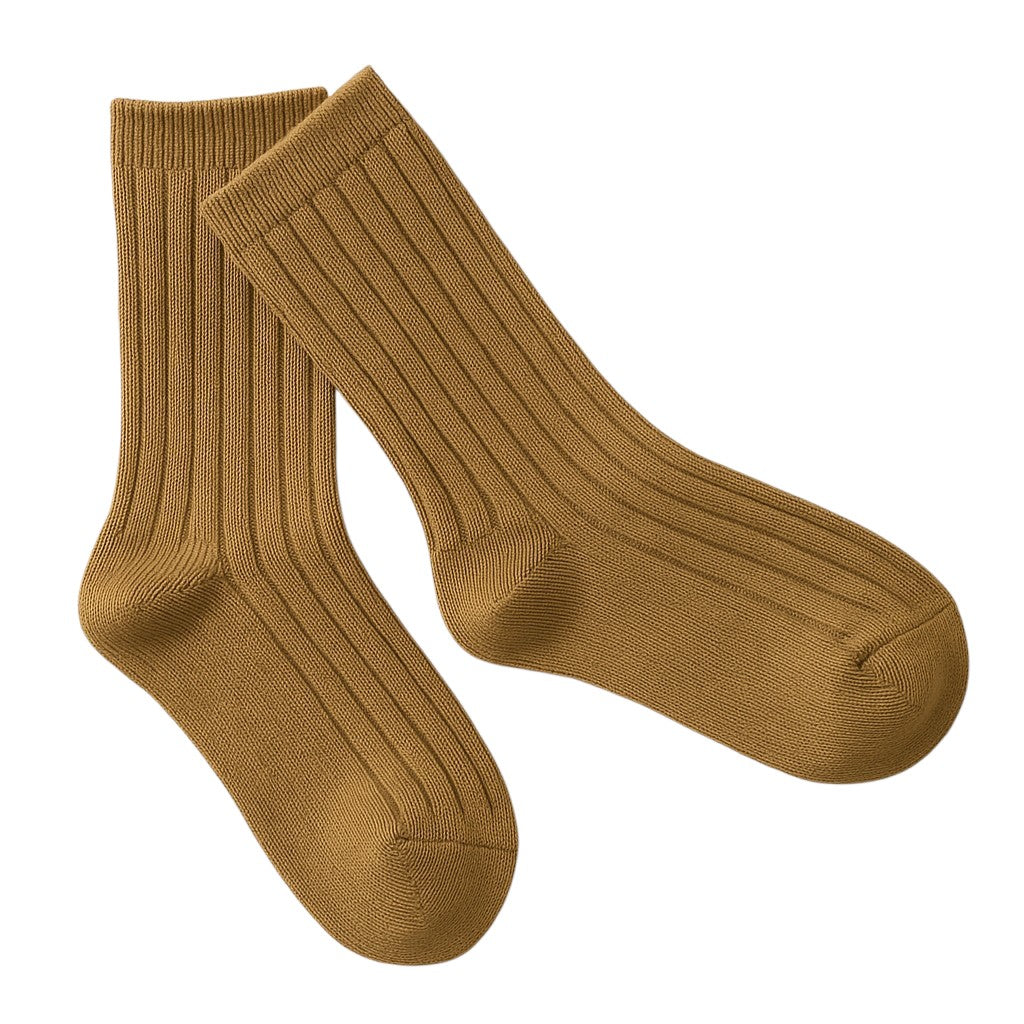 Ribbed Long Socks (Mustard)