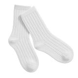 Ribbed Long Socks (White)