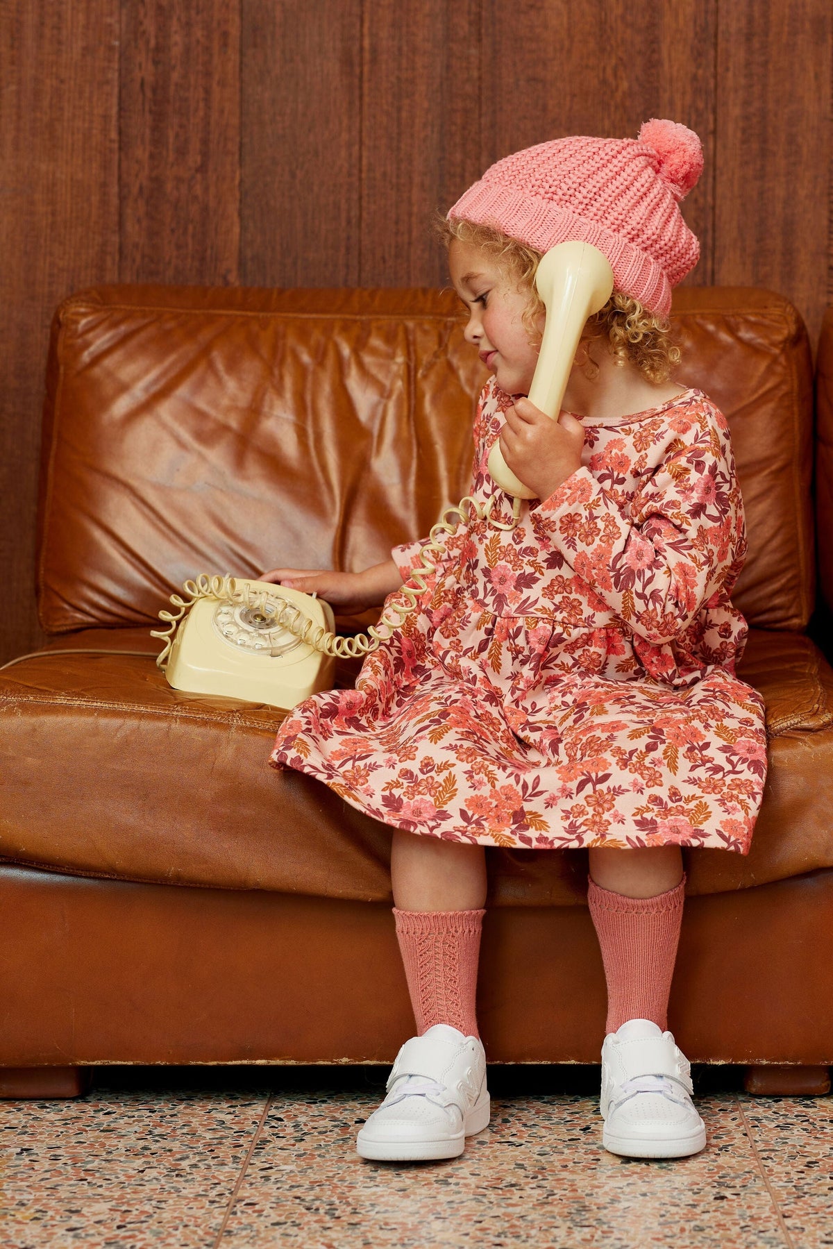 Bubblegum Knit Pom Pom Beanie