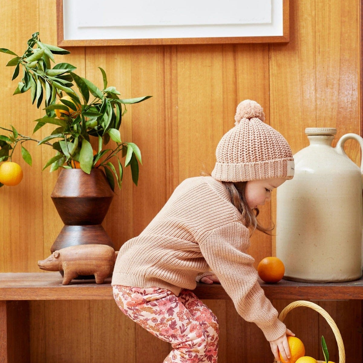Toast Knit Pom Pom Beanie
