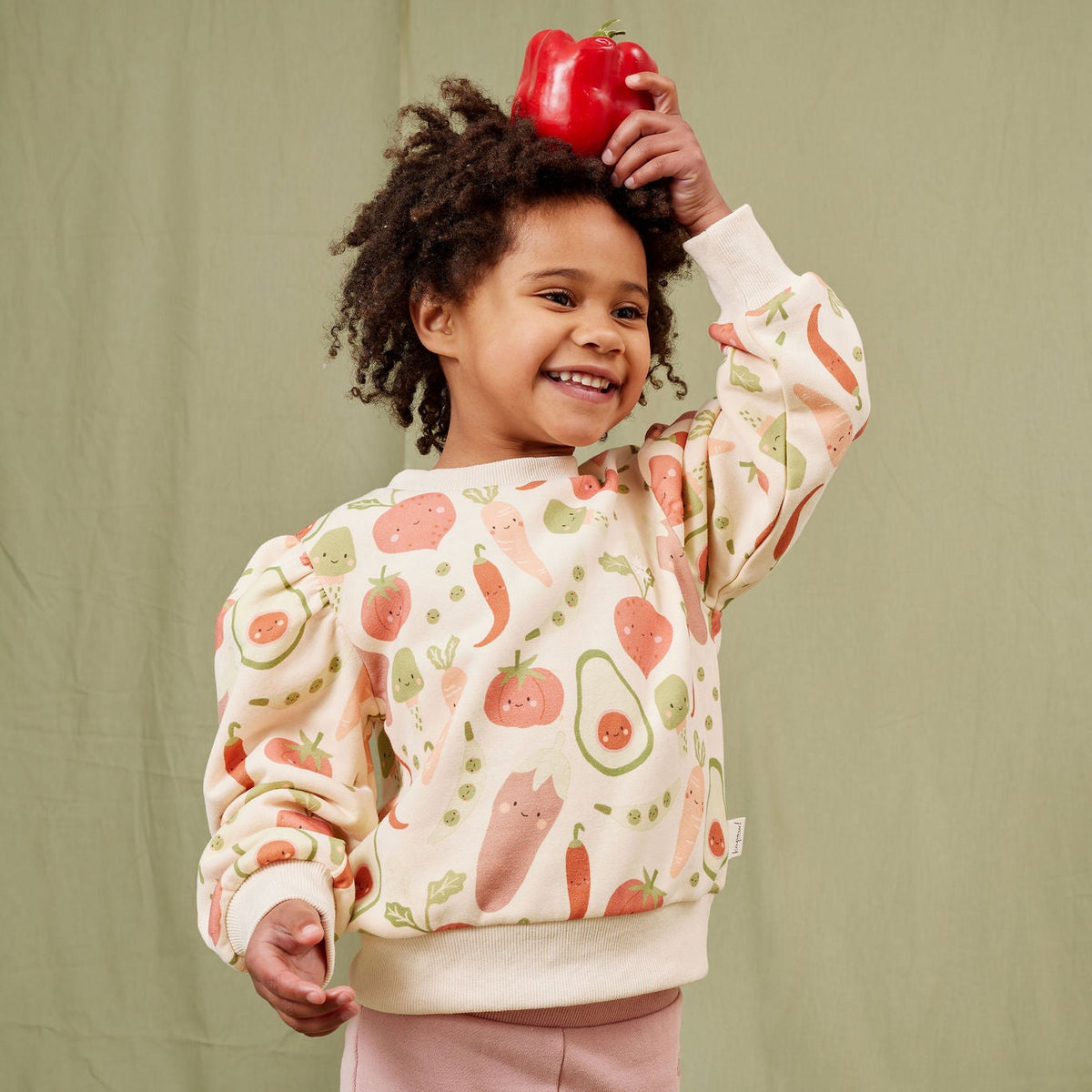 Veggie Crew Yardage Puff Sweater