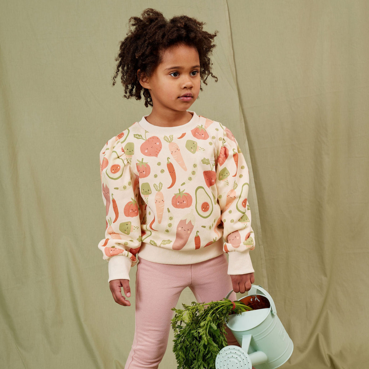 Veggie Crew Yardage Puff Sweater