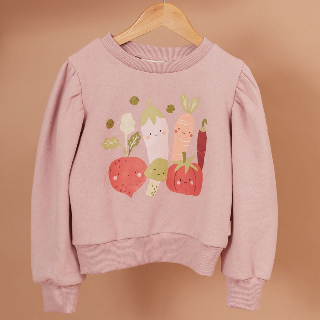 Veggie Crew Placement Puff Sweater