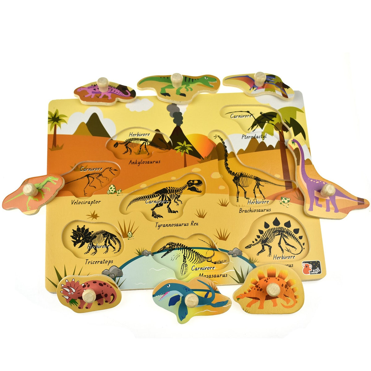 2 in 1 Dinosaur Peg Puzzle