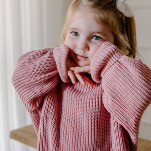 Chunky Cotton Knit Jumper (Rose Pink)