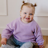Chunky Cotton Knit Jumper (Lilac)
