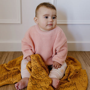 Chunky Cotton Knit Jumper (Baby Pink)
