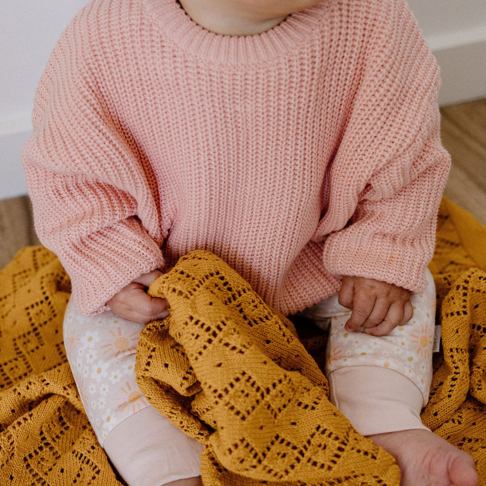 Chunky Cotton Knit Jumper (Baby Pink)