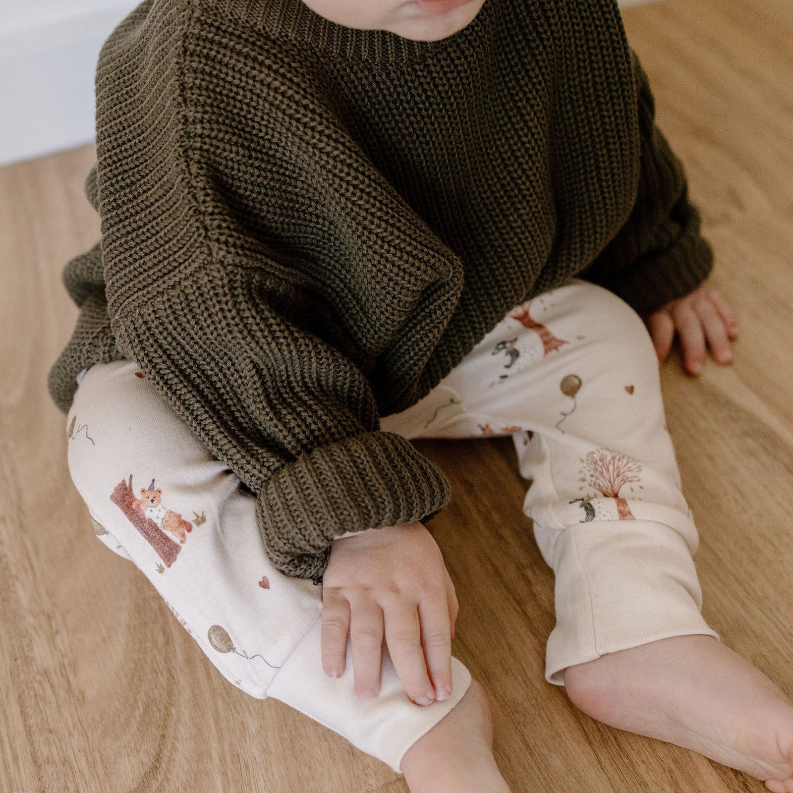 Chunky Cotton Knit Jumper (Olive)