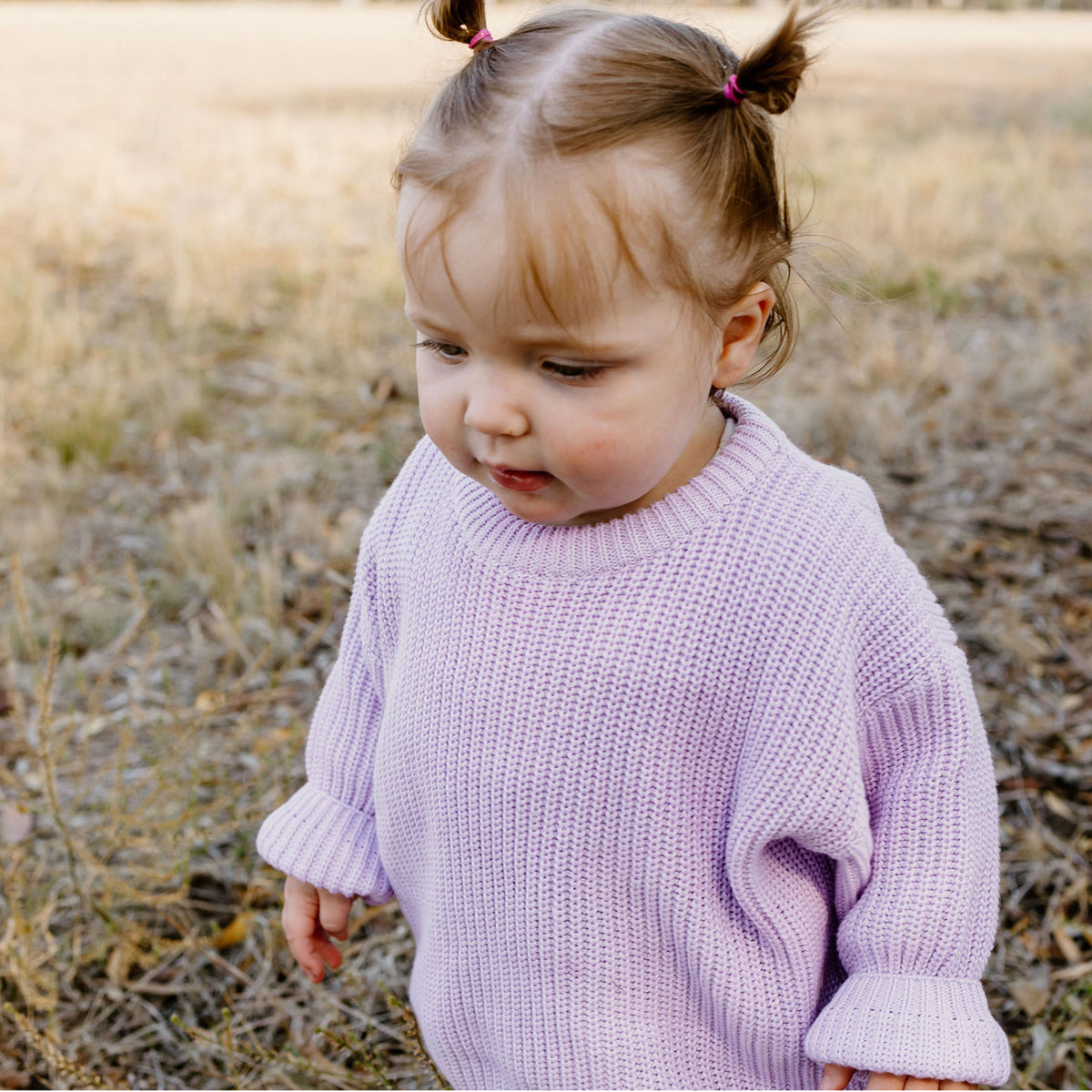 Chunky Cotton Knit Jumper (Lilac)