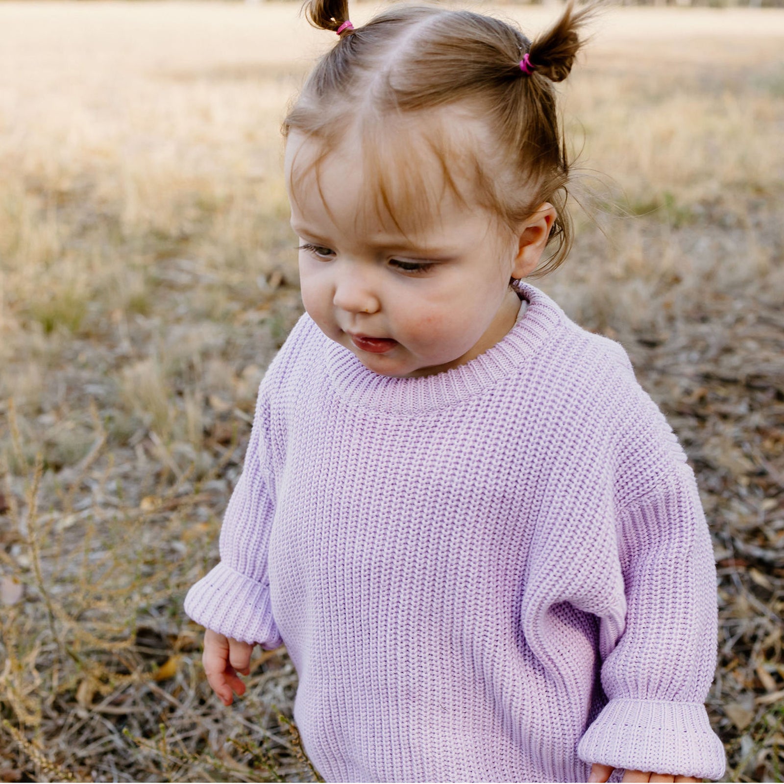 Chunky Cotton Knit Jumper (Lilac)