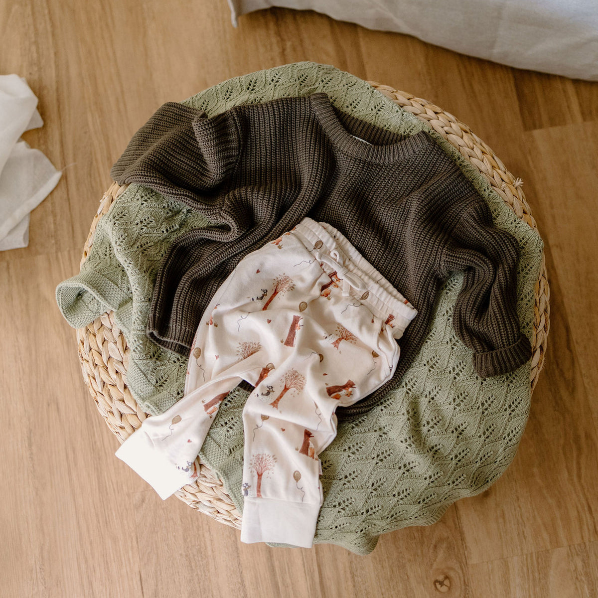 Chunky Cotton Knit Jumper (Olive)