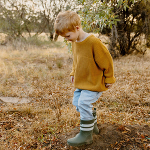 Chunky Cotton Knit Jumper (Mustard)