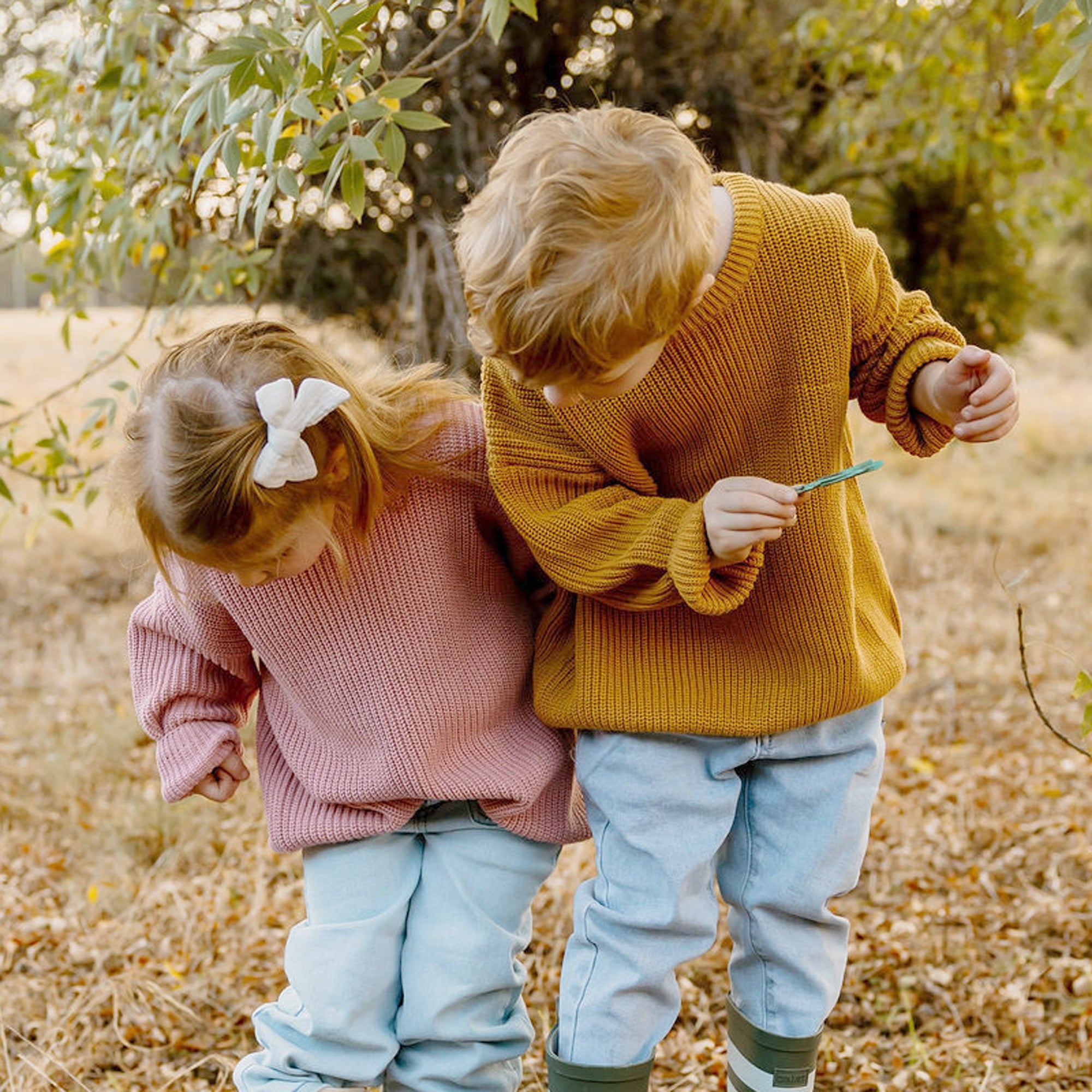 Chunky Cotton Knit Jumper (Mustard)