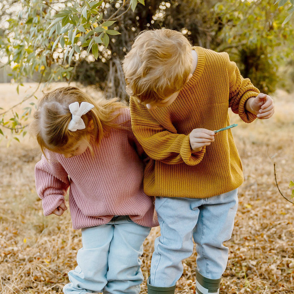 Chunky Cotton Knit Jumper (Mustard)