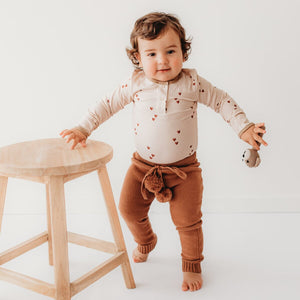 Brown Hearts LS Bodysuit