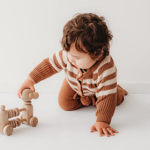 Chocolate Knit Striped Cardigan