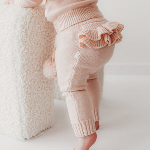 Blush Knit Frilly Bum Leggings