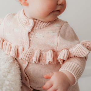 Blush Knit Heart Cardigan
