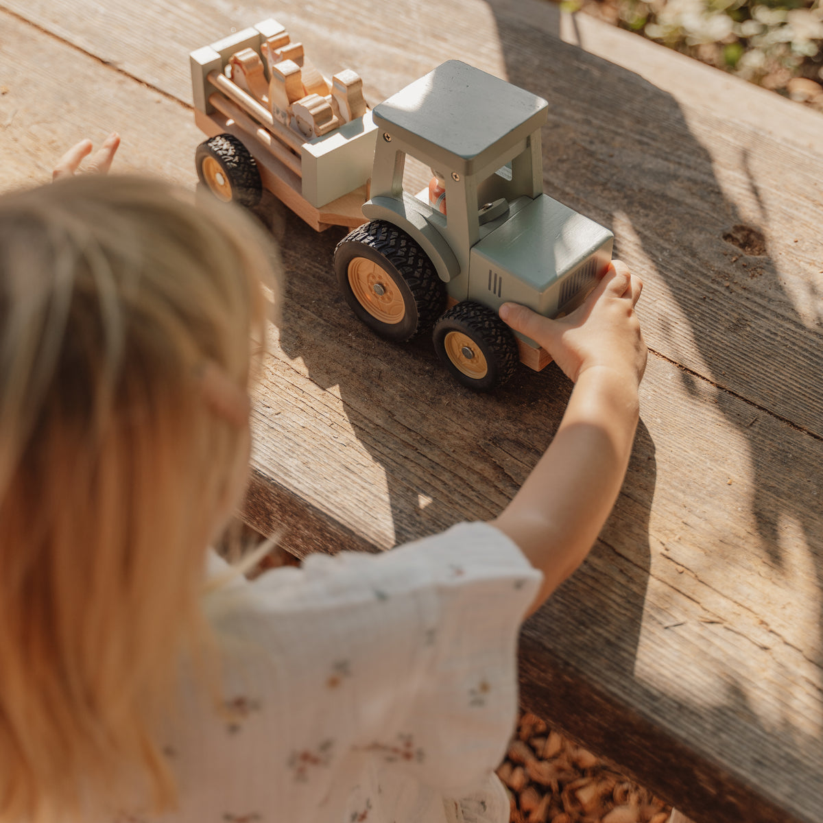 Little Farm Tractor With Trailer