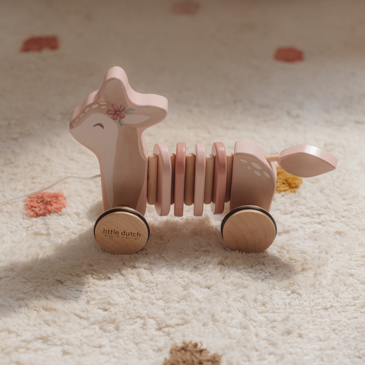 Fairy Garden Pull-Along Wood Deer