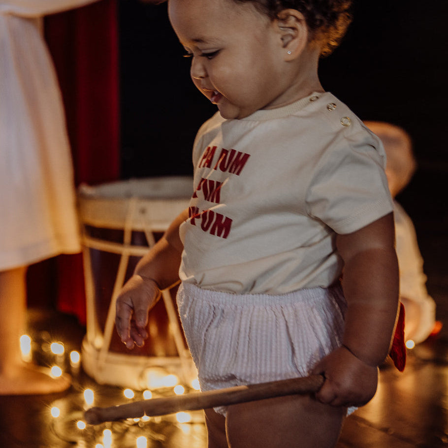 Little Drummer Baby Tee (Custard)