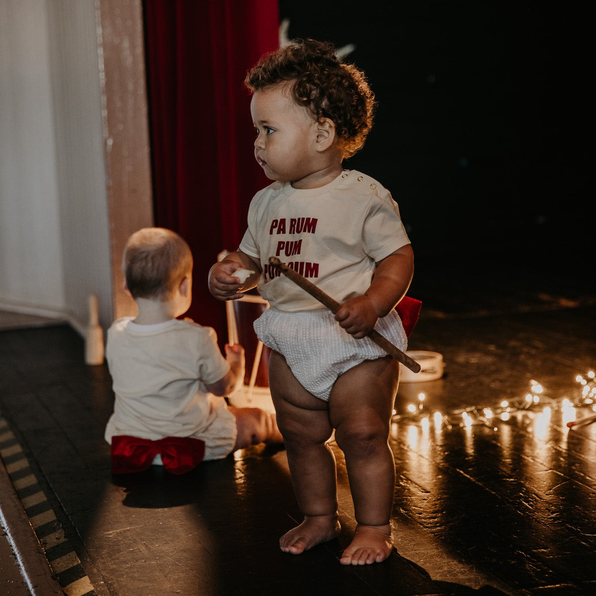 Little Drummer Baby Tee (Custard)