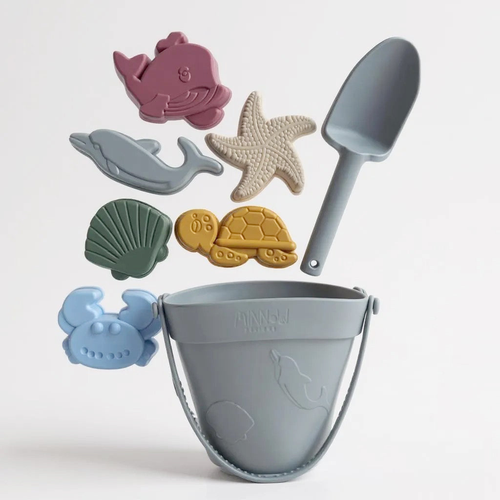 Silicone Beach Bucket Set (Grey)