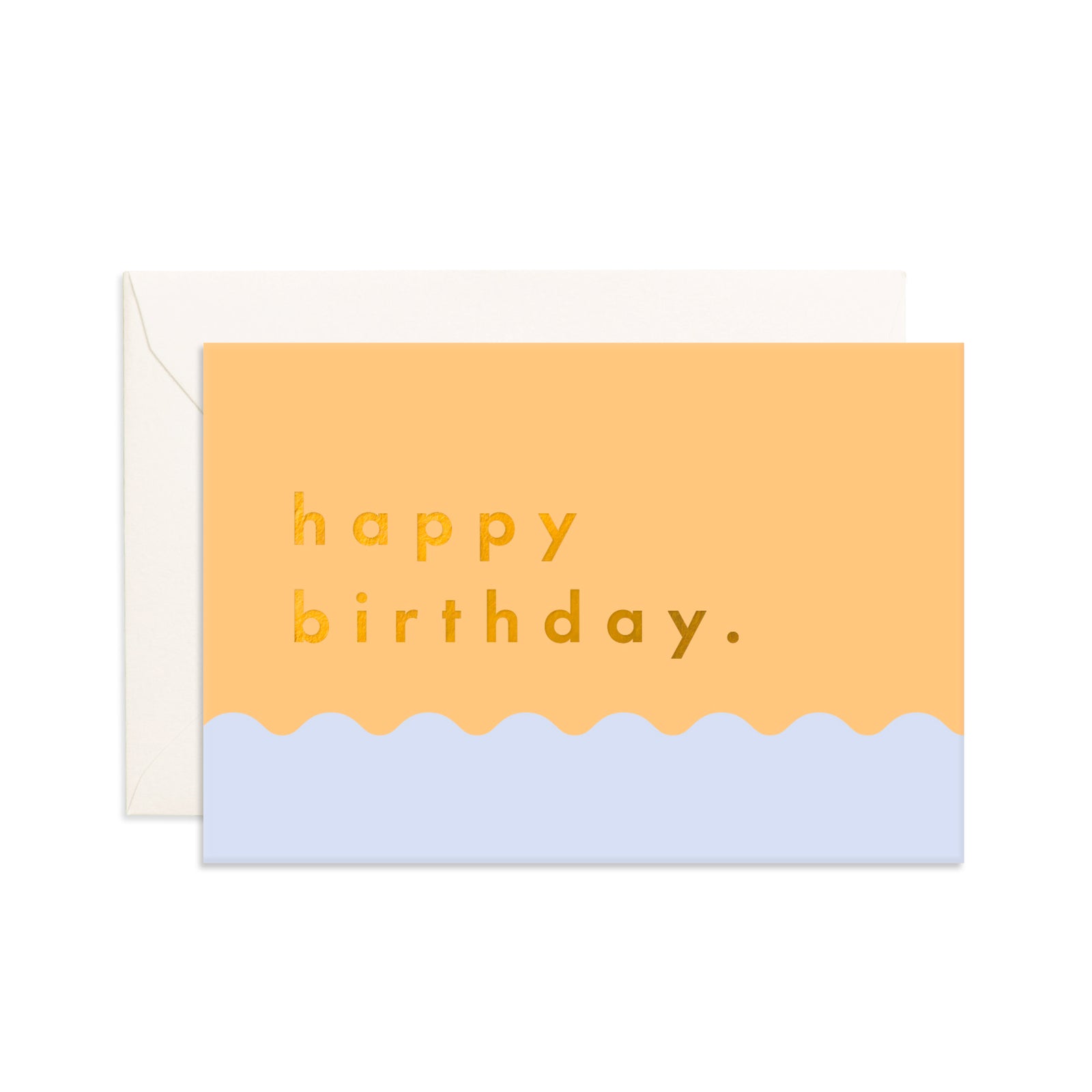 Birthday Tangerine Ripple Mini Greeting Card