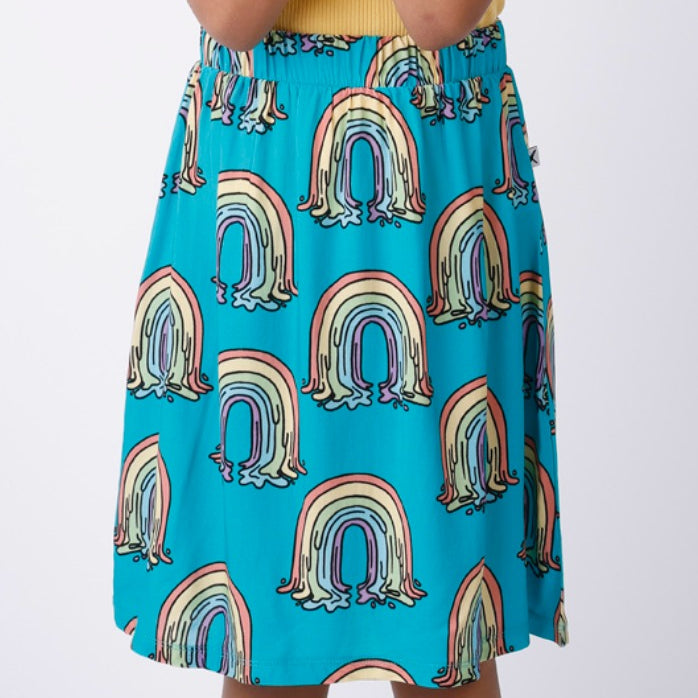 Minti Painted Rainbow Woven Skirt