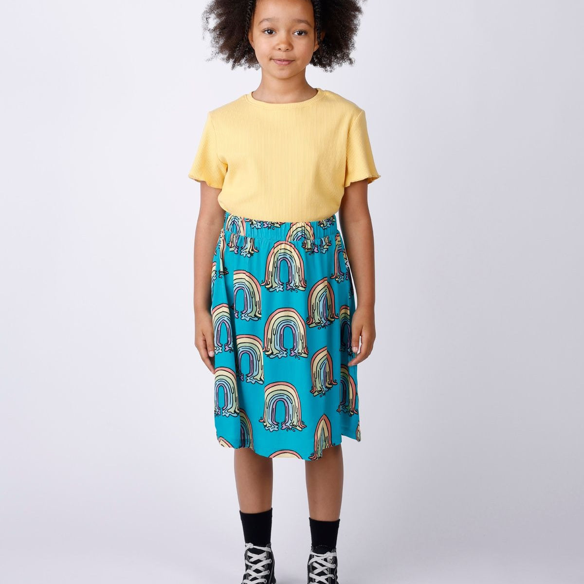 Minti Painted Rainbow Woven Skirt