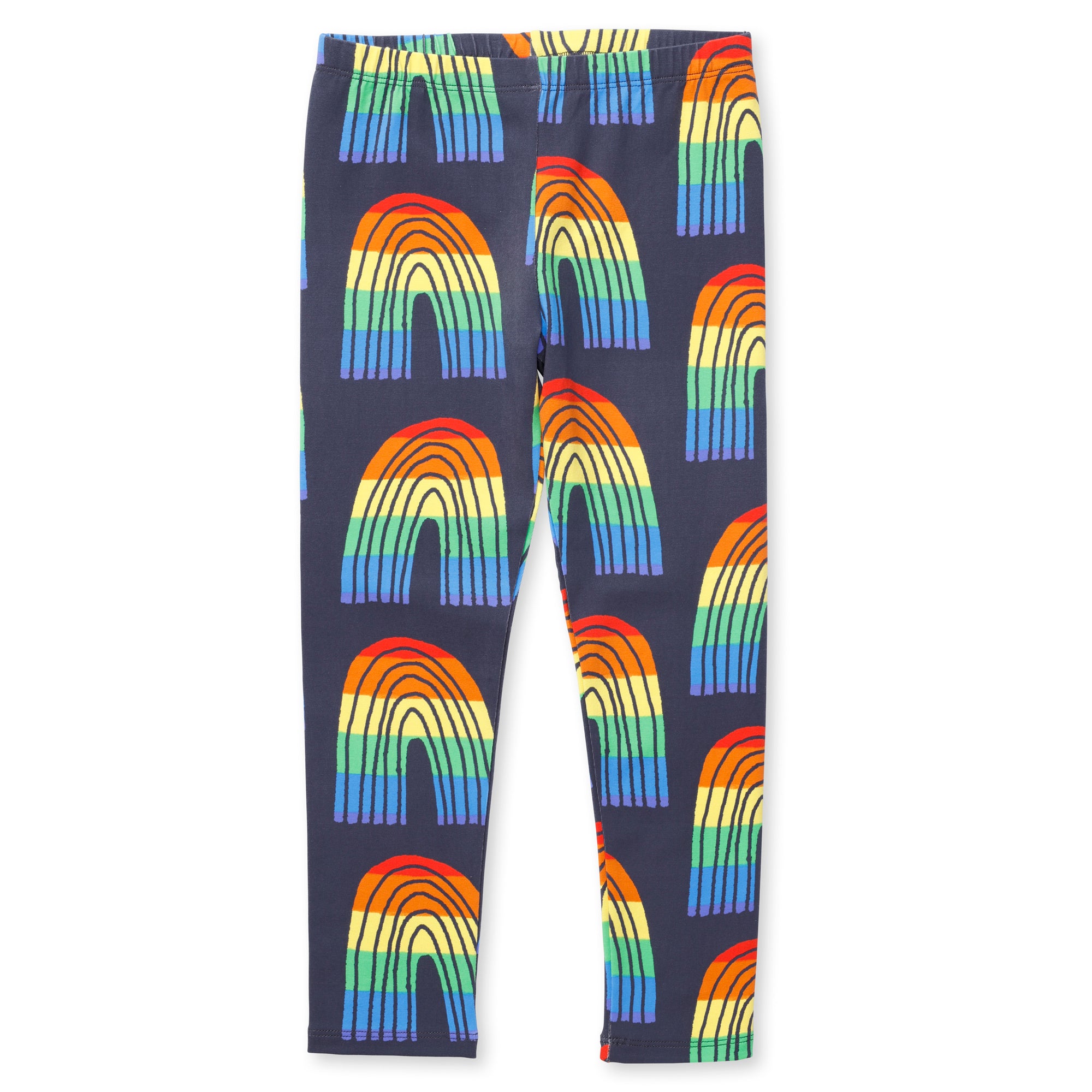 Stripey Rainbow Tights (Dark Grey)