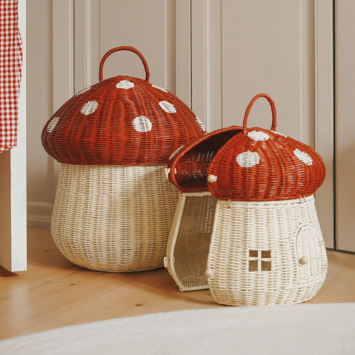 Mushroom Storage Basket (Red)