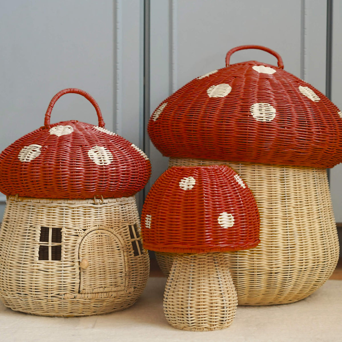 Mushroom Storage Basket (Red)