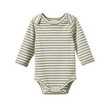 Long Sleeve Bodysuit (Nettle Sailor Stripe)
