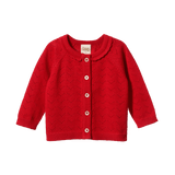 Piper Cardigan (Raspberry Red Pointelle)