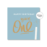Number 1 Blue Small Greeting Card