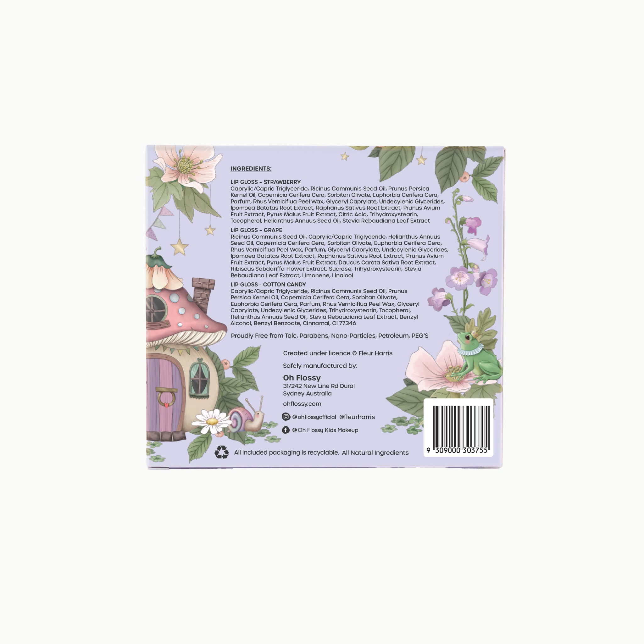 Oh Flossy X Fleur Harris - Garden Dreams Natural Lip Gloss Set
