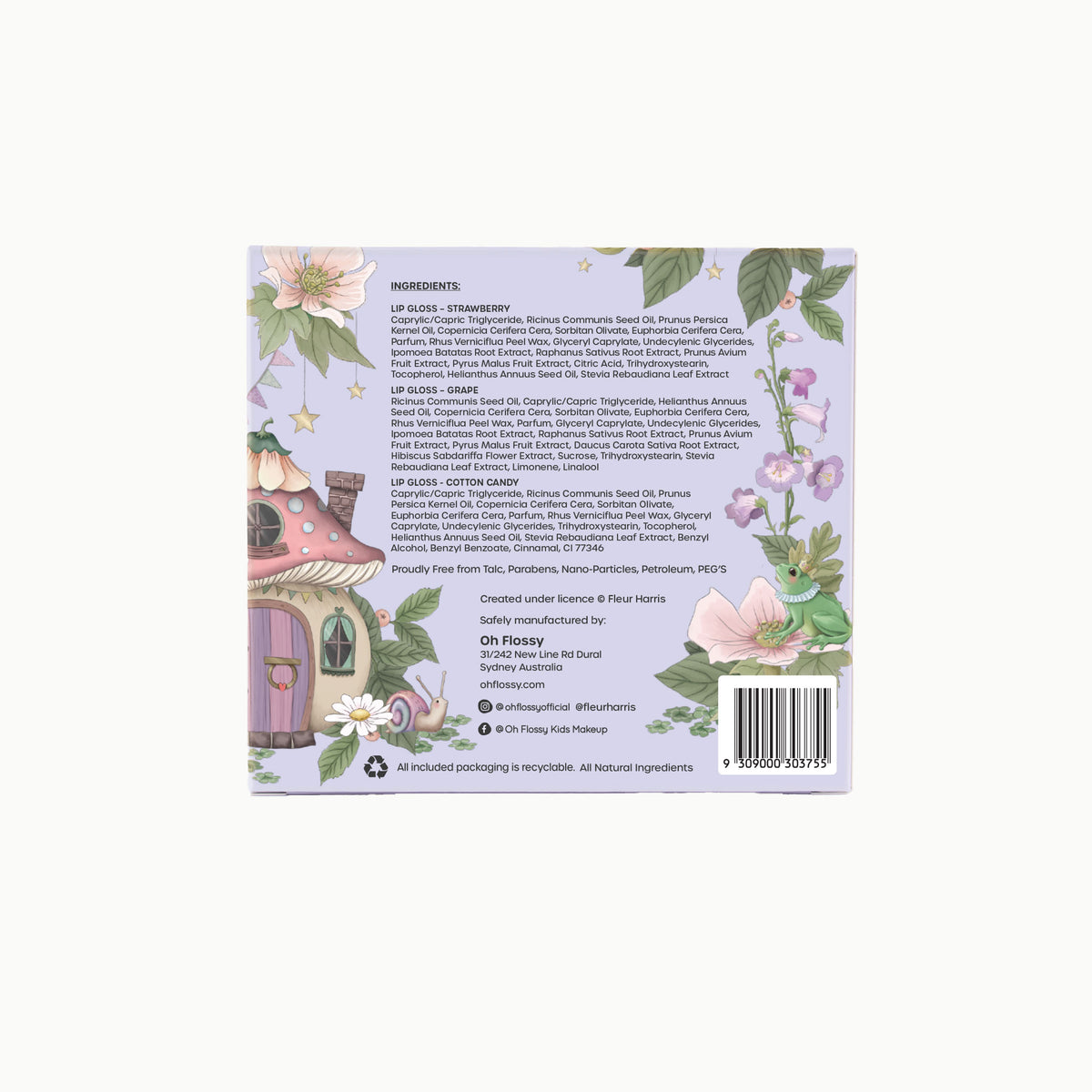 Oh Flossy X Fleur Harris - Garden Dreams Natural Lip Gloss Set