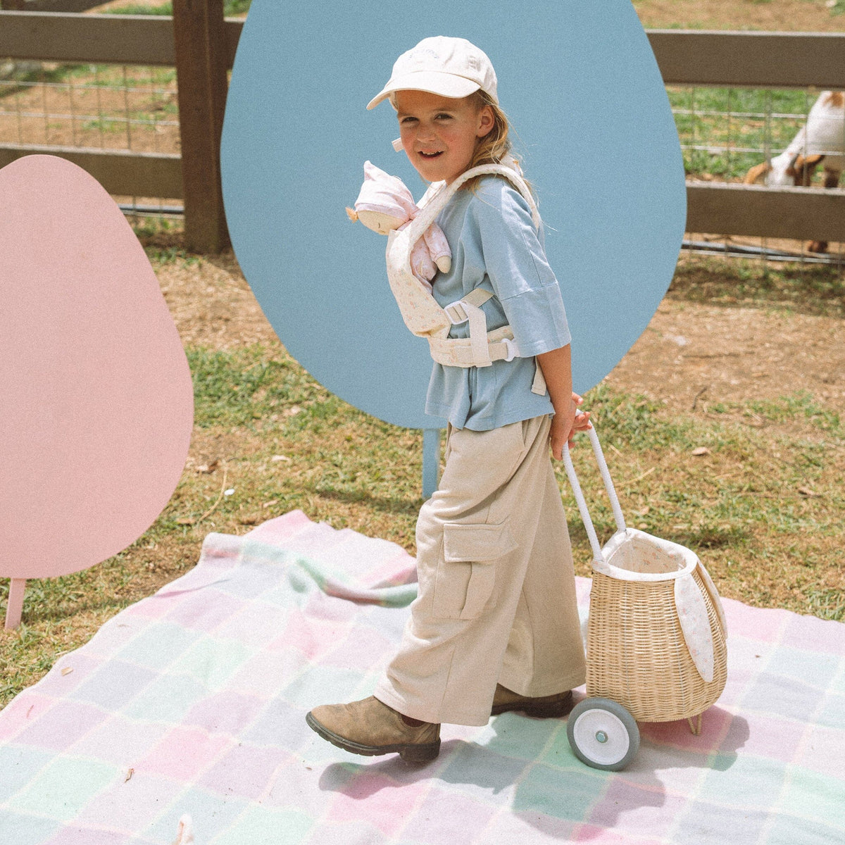 Rattan Bunny Luggy with Lining - Pansy