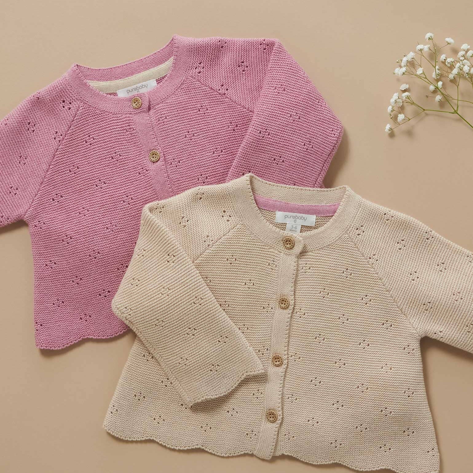 Oatmeal Posie Cardigan