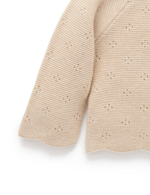 Oatmeal Posie Cardigan