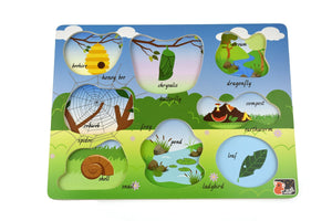 2 in 1 Minibeasts Insects Peg Puzzle