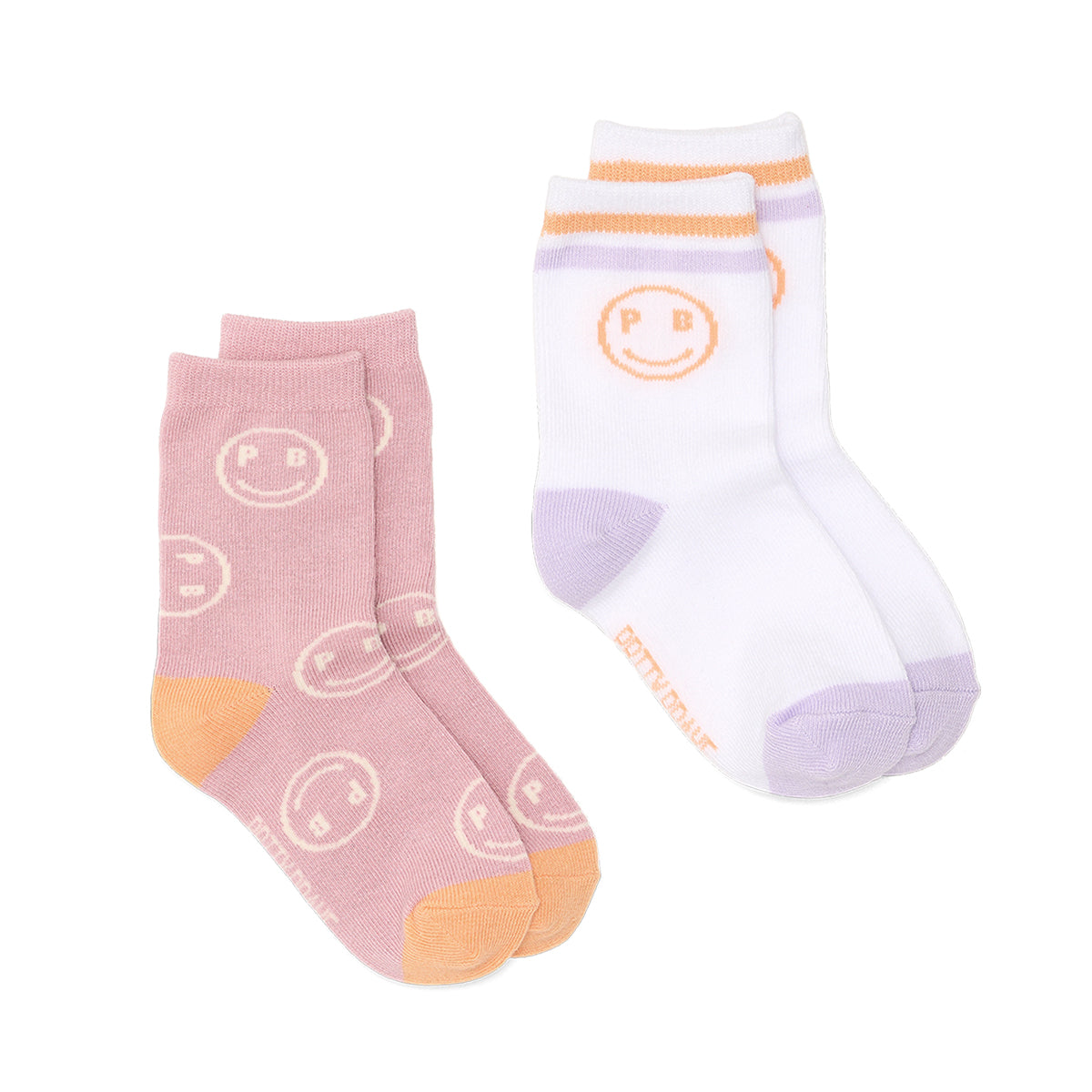 Smiley Socks 2 Pack - Blush/White