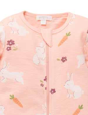 Hungry Bunny Textured Footless Onesie