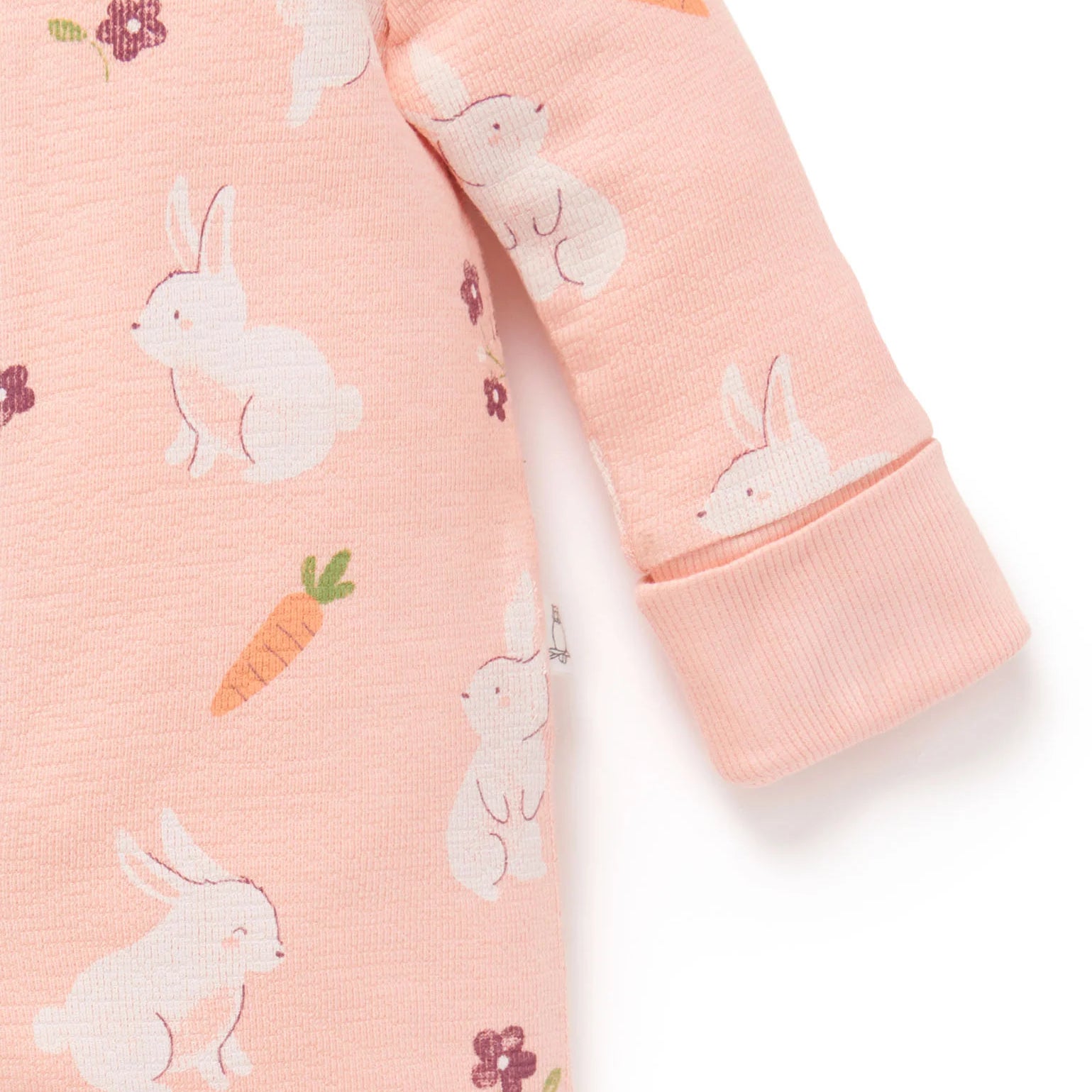 Hungry Bunny Textured Footless Onesie