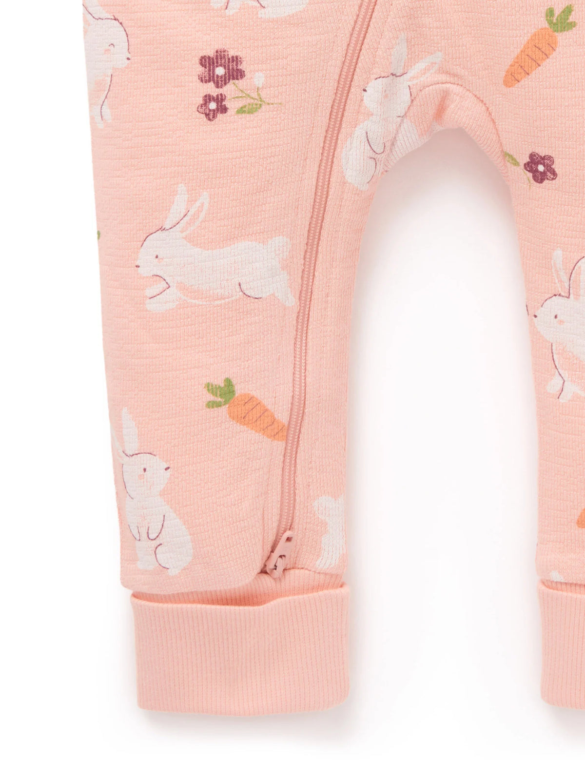 Hungry Bunny Textured Footless Onesie